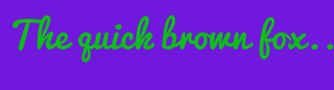 Image with Font Color 0DBE18 and Background Color 7018DC